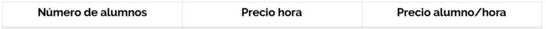 Tabla precios